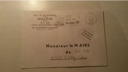 ENVELOPPE 1992  En Provenance De France (Valenciennes) - Lettres & Documents