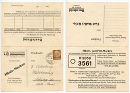 Germany 1936 Postcard & Reply Card; Burscheid (Bz. Düsseldorf) - Carl Staller & Co., Häute-Marken; 3pf. Hindenburg - Storia Postale