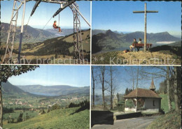 12065697 Sattel Hochstuckli SZ Sessellift Gipfelkreuz Panorama Kapelle Sattel Ho - Sonstige & Ohne Zuordnung