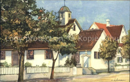 12059607 Amriswil TG Kirche Mit Pfarrhaus Kuenstlerkarte Amriswil - Autres & Non Classés