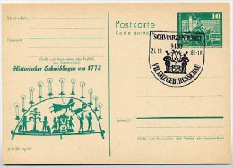 DDR P79-40-81 C172 Postkarte PRIVATER ZUDRUCK Weihnachtsmarkt Schwarzenberg Sost. 1981 - Private Postcards - Used
