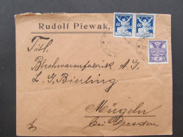 AK Fleyh Fláje - Mügeln R. Piewak Aussig 1921 OR+Holubice // P9844 - Lettres & Documents