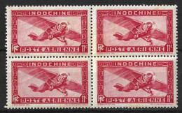 INDO - CHINA....." 1933 ."....AIR ....11c X BLOCK OF 4....SG201.....MNH............. - Nuovi