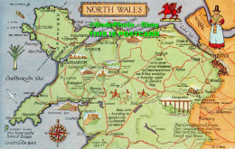 R413390 North Wales. Map. J. Salmon. Postcard - World