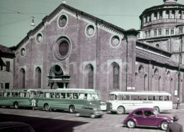 1960s VW VOLKSWAGEN MAGGIOLINO FIAT BUS MILANO AUTOBUS ITALY 35mm TOURISTIC SLIDE PHOTO FOTO NB4166 - Diapositive