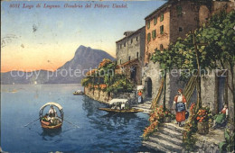 12048677 Gandria Lago Di Lugano Monte San Salvatore Pittore Usadel Kuenstlerkart - Autres & Non Classés