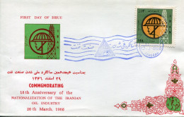 1968 Persia Nationalization Of Oil Industry FDC - Iran