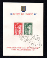 France 1937 Set Louvre Stamps (Michel 359/60) Nice Used On Special Souvenircard - Lettres & Documents