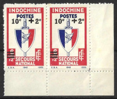 INDO-CHINA....." 1942..".....SURCHARGE.....PAIR....SG281.......MNH....... - Nuevos