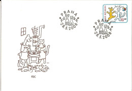 FDC 561 Czech Republic For Children Of Doggie And Pussycat 2008 Josef Capek - Chiens