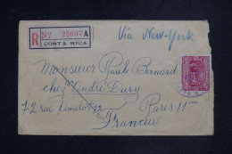 COSTA RICA - Lettre Recommandée Par Avion Via New York > Paris - 1935 - A 3003 - Costa Rica