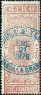 ESPAGNE / ESPAÑA - COLONIAS (Cuba) 1868 Sellos Para GIRO Fulcher 651/2 50c Castaño - Cancelado Marca De Sagua La Grande - Cuba (1874-1898)