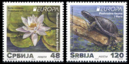 Serbia 2024. EUROPA, Underwater Fauna And Flora, Water Lily, Turtle, MNH - Schildpadden