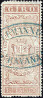 ESPAGNE / ESPAÑA - COLONIAS (Cuba) 1868 Sellos Para GIRO Fulcher 653/4 1Esc Castaño - Cancelado Marca De LA HABANA - Cuba (1874-1898)