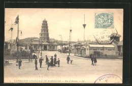 AK Marseille, Exposition Coloniale 1906, Rue D` Annam  - Ausstellungen