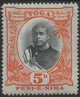 Tonga 1897 SG46 5d King George II Type II MH - Tonga (1970-...)