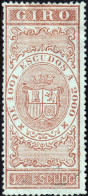 ESPAGNE / ESPAÑA - COLONIAS (Cuba) 1868 Sellos Para GIRO Fulcher 653/4 1Esc Castaño - Cancelado - Cuba (1874-1898)