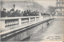 CRUE DE LA SEINE - PARIS - Pont Saint-Michel 28 Janvier 1910 - Inondazioni