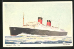 AK Passagierschiff Mauretania Auf Hoher See, Cunard White Star Line  - Passagiersschepen