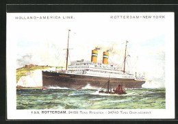 AK Passagierschiff T. S. S. Rotterdam Im Liniendienst Zwischen Rotterdam Und New York, Holland-America Line  - Passagiersschepen
