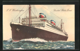 AK Passagierschiff S. S. Washington Auf Hoher See  - Steamers