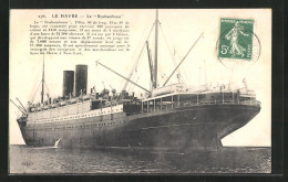 AK Passagierschiff Rochambeau Im Liniendienst Zwischen Le Havre Und New York  - Steamers
