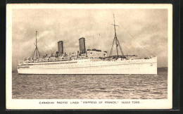 AK Passagierschiff Empress Of France In Ruhigen Gewässern  - Steamers