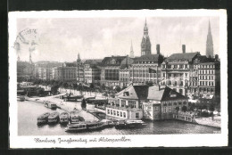 AK Hamburg-Neustadt, Jungfernstieg Mit Alsterpavillon  - Mitte