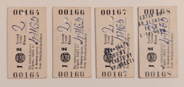 Yugoslavia To Hungary -   Railway Train 4 Cardboard Ticket ,ticket For Group Travel With Coupon - Europe