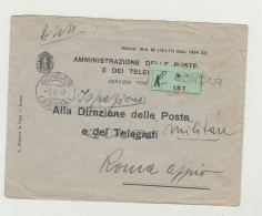 BUSTA SENZA LETTERA -AMMINISTRAZIONE POSTE E TELEGRAFI - RACCOMANDATA GONDAR - AMARA DEL 1937 WW2 - Marcophilie (Avions)