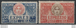 1921 Libia Espressi Italia Turrita MNH Sassone N. 3/4 - Andere & Zonder Classificatie