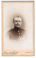 Photo August Kroth, Dieuze I/Loth., Portrait De Soldat Avec Zwicker, Schulterstück Rgt. 136  - Personnes Anonymes