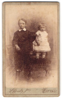 Fotografie H. Strube Jr., Zittau, Lessingstr. 14, Portrait Knabe Im Anzug Mit Kleinem Schwesterchen  - Anonyme Personen