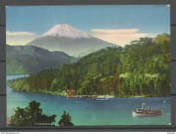 JAPAN Nippon A View Looking Over A Crater Lake Ashi-no-ko From The Ceder Ave  Air Mail Post Card, Sent To Denmark 1962 - Other & Unclassified