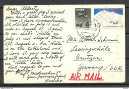 JAPAN Nippon 1965 O Mito Air Mail Post Card Sent To East Germany DDR - Brieven En Documenten