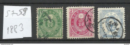 JAPAN Nippon 1883 Michel 57 - 59 O - Usados
