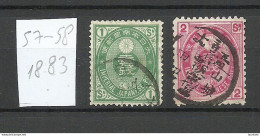 JAPAN Nippon 1883 Michel 57 - 58 O - Used Stamps