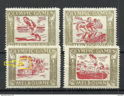 Australia 4 Vignettes Jeux Olympiques Melbourne 1956 Olympic Games Melbourne Sport * NB! - Summer 1956: Melbourne