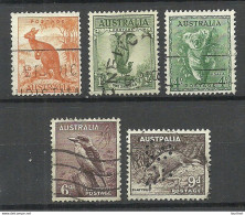 Australia Birds & Animals, 5 Stamps, O Incl. Perfin - Other & Unclassified