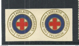 AUSTRALIA 1950 Adelaide Childrens Hospital Red Cross Roter Kreuz Vignette Poster Stamp Charity. Stamp Pair * - Cinderellas