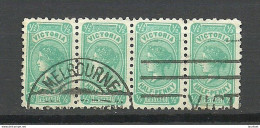 VICTORIA AUSTRALIA 1901 Michel 131 As 4-stripe Queen Victoria O Melbourne - Used Stamps