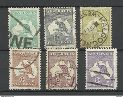 Australia 1913 - 1932, Kangaroo, 6 Old Stamps, O - Usati