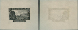 Essai - épreuve Des Coins (achevé Sans Indication De La Valeur) Type Ruine Noir STES 3379 / Première Orval - Proofs & Reprints