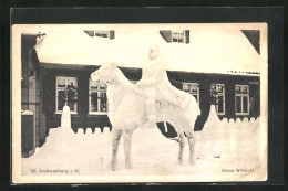 AK St. Andreasberg I. H., Kaiser Wilhelm I., Eisplastik  - Esculturas