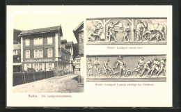 AK Ruhla, Gasthaus Landgrafenschmiede, Relief: Landgraf Werde Hart, Relief: Landgraf Ludwig Züchtigt Die Edelleute  - Sonstige & Ohne Zuordnung