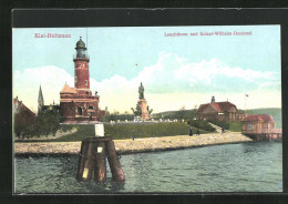 AK Kiel-Holtenau, Leuchtturm Und Kaiser-Wilhelm-Denkmal  - Lighthouses