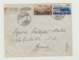 BUSTA SENZA LETTERA - POSTA AEREA - ERITREA - BAHAR DAR -AMARA DEL 1938 VERSO ROMA - XXI BATTAGLIONE COLONIALE WW2 - Marcophilia (AirAirplanes)