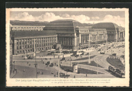 AK Leipzig, Hauptbahnhof Mit Belebtem Vorplatz  - Leipzig