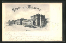 AK Hannover, Bahnhof Mit Ernst August-Denkmal  - Hannover