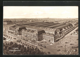 Künstler-AK Leipzig, Der Neue Hauptbahnhof  - Leipzig